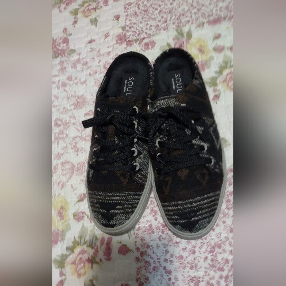 Soul Black and Brown Patterned Sneakers